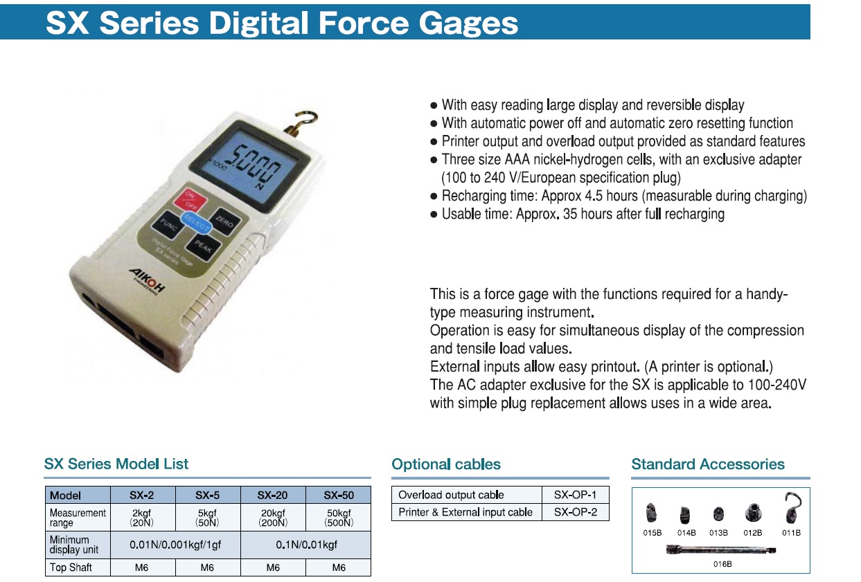Ichiban Precision Sdn Bhd Aikoh Aikoh SX Series Digital Force Gauge